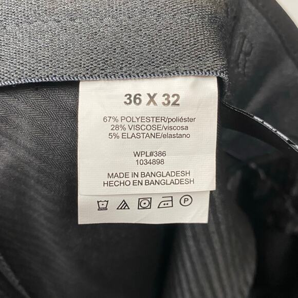 HAGGAR J M Premium Dress Pants Slim Super Flex Waist 2" Stretch Black 36x32 - Picture 11 of 11